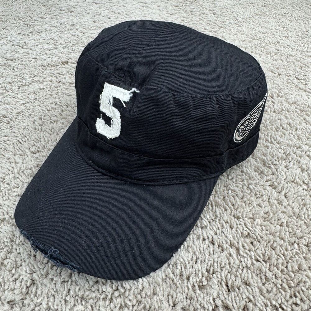 Nicklas Lidstrom #5 Hat Team Sweden Detroit Red Wings Adjustable Black Cadet Cap